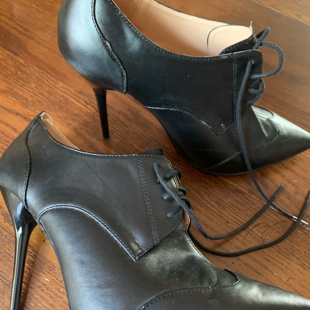 Unisex black Oxford stilettos
